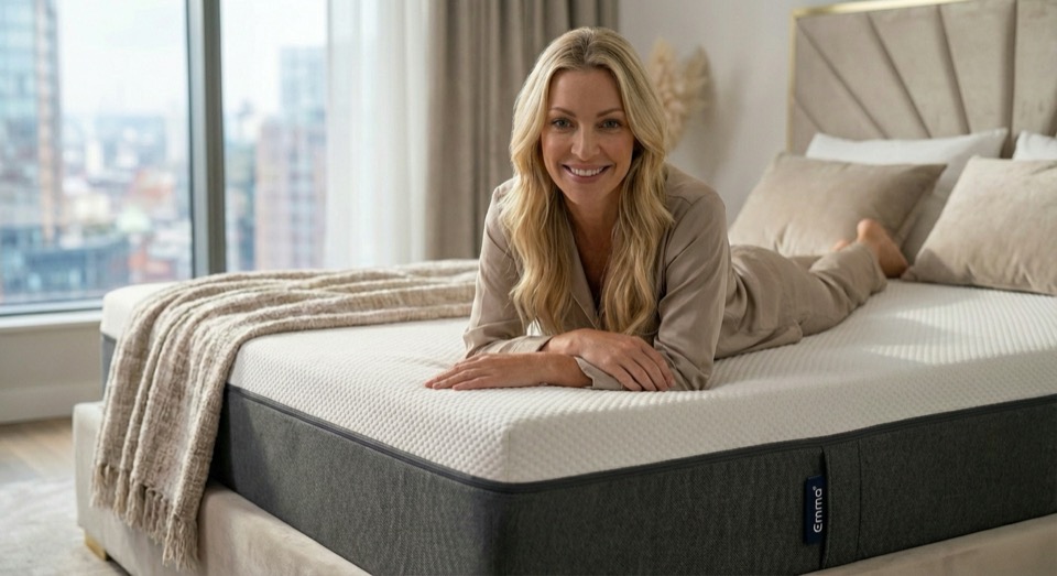 Relaxing on the Emma Hybrid Airgrid mattress